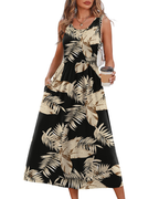 Sabrina Vestido Midi Mujer – Corte Fluido, Escote en U, Bolsillos y Tejido Elástico