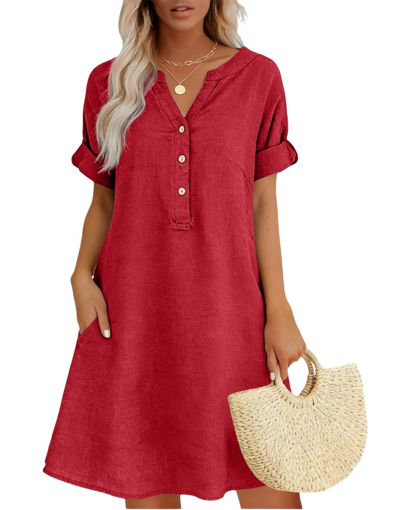 Hazel Vestido Midi Mujer – Vestido de Verano Casual, Cómodo y Versátil para el Día a Día