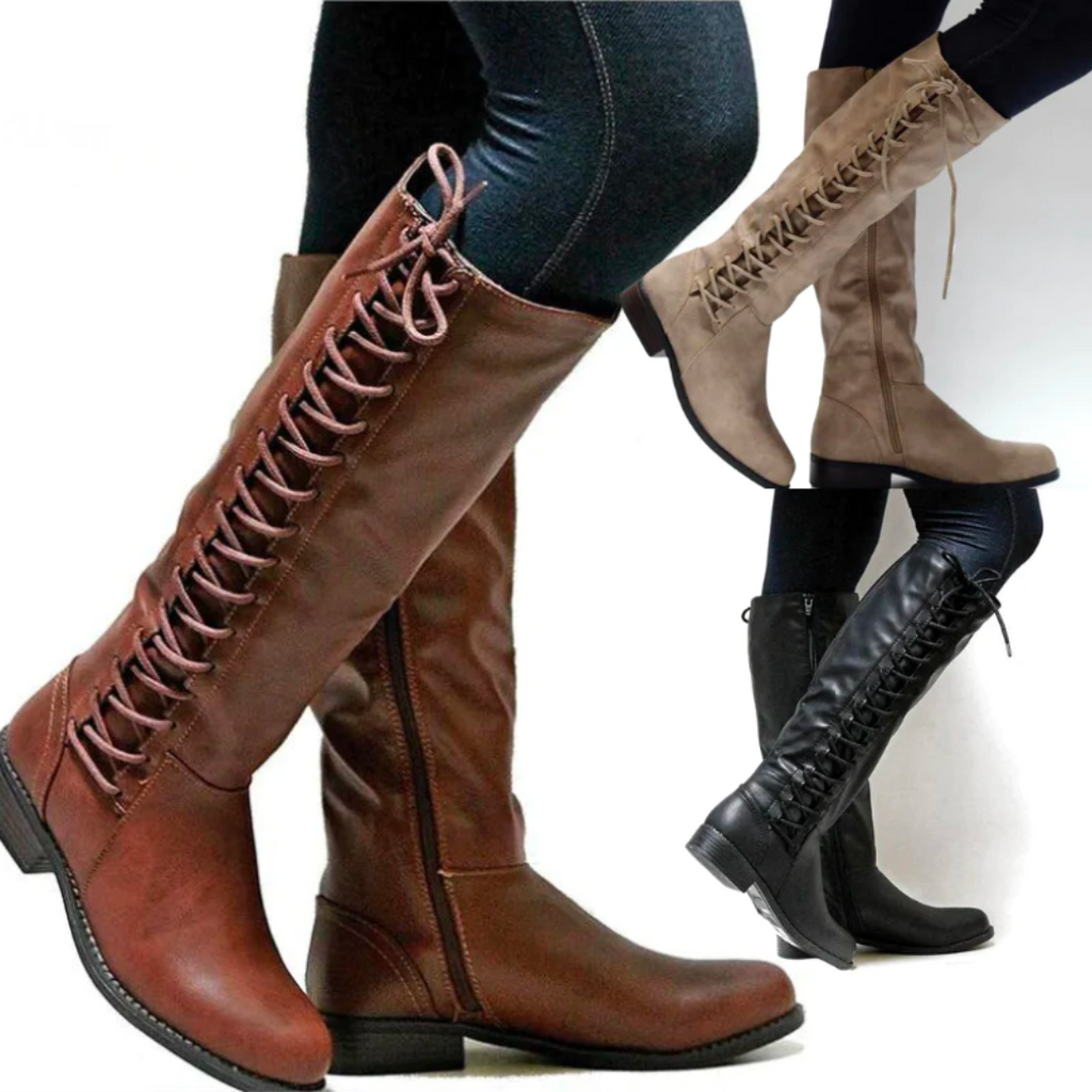 Avia Bottes hautes pour femme – Bottes en cuir élégantes antidérapantes