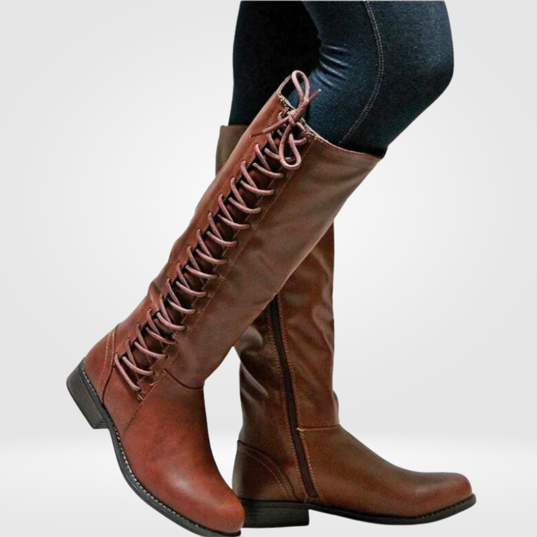 Avia Botas Altas para Mujer – Botas de Cuero Elegantes Antideslizantes