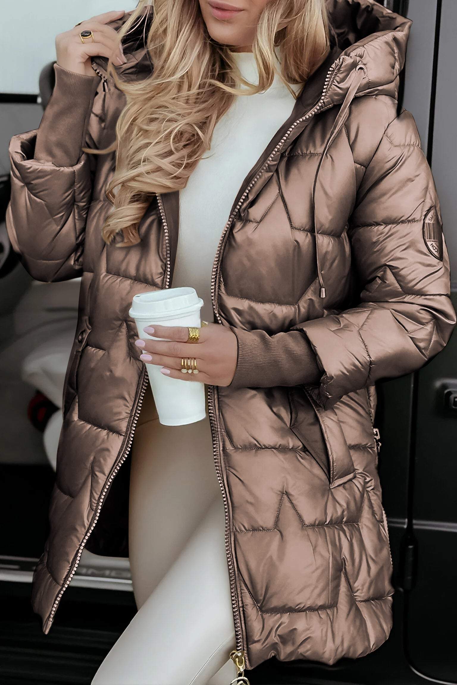 Kimberly Abrigo de Otoño para Mujer – Chaqueta con Capucha Elegante Casual