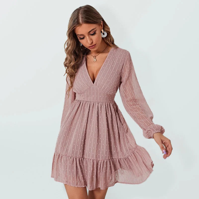 Christy Vestido de Lunares para Mujer – Vestido Fit & Flare Elegante Chic