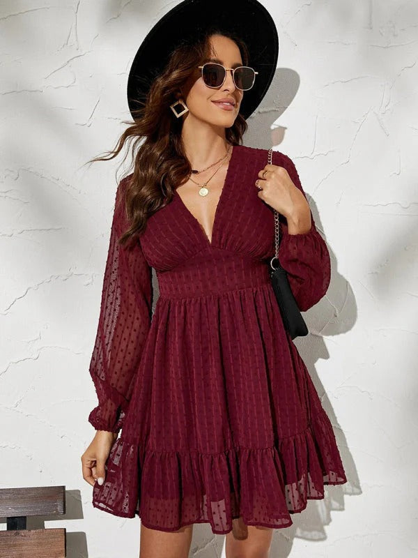 Christy Vestido de Lunares para Mujer – Vestido Fit & Flare Elegante Chic