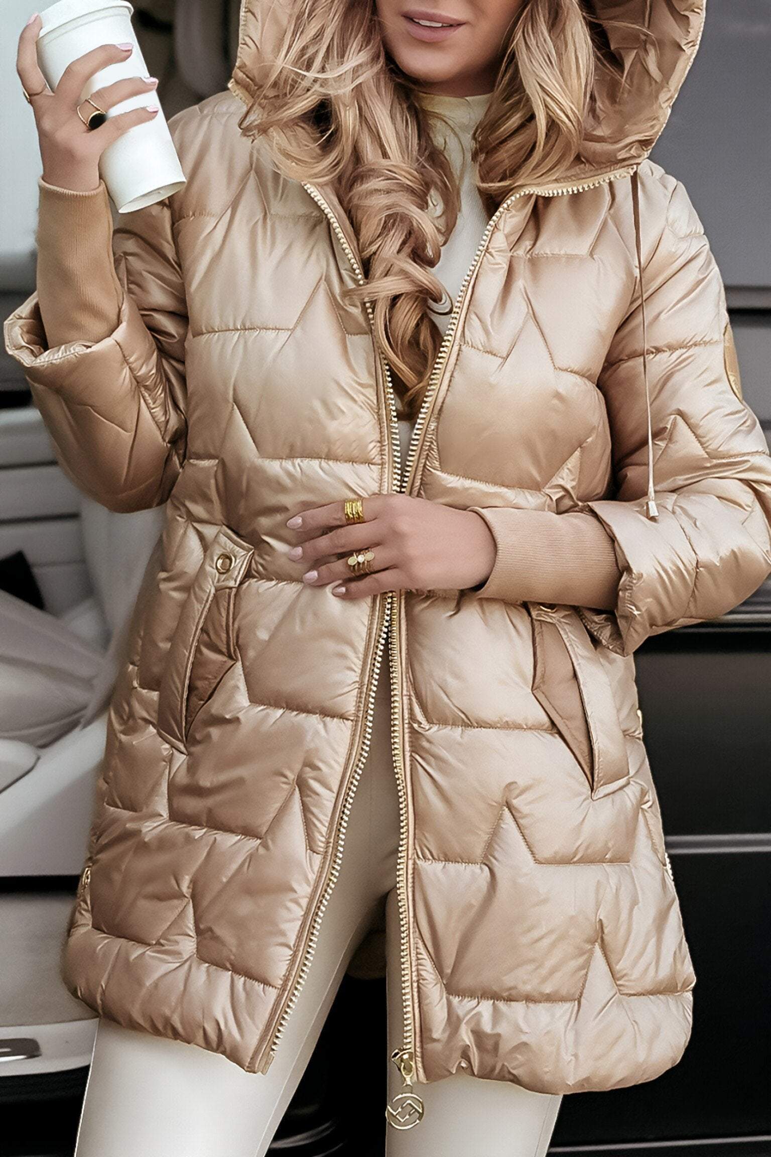 Kimberly Abrigo de Otoño para Mujer – Chaqueta con Capucha Elegante Casual
