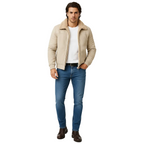 Michael Veste pour Homme – Blouson Élégant avec Col en Fourrure et Fermeture Éclair