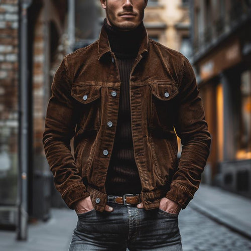 Bryn Chaqueta de Pana para Hombre – Chaqueta Workwear Retro Casual Chic