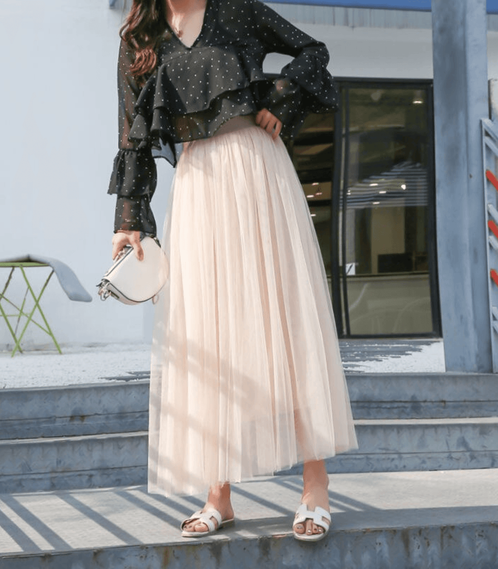 Shandria Gonna di Tulle da Donna – Gonna Midi Elegante Romantica Chic