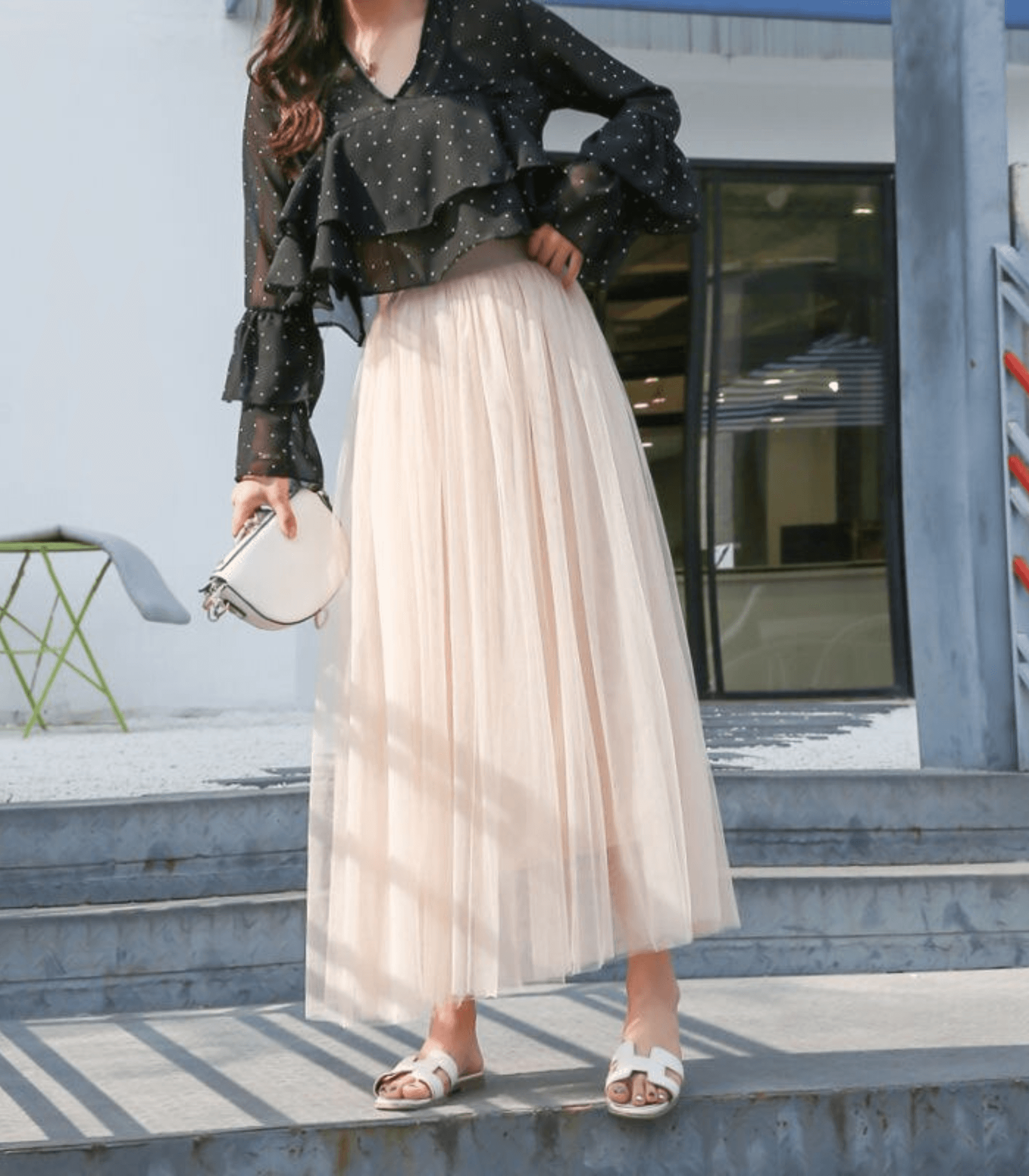 Shandria Falda de Tul para Mujer – Falda Midi Elegante Romántica Chic