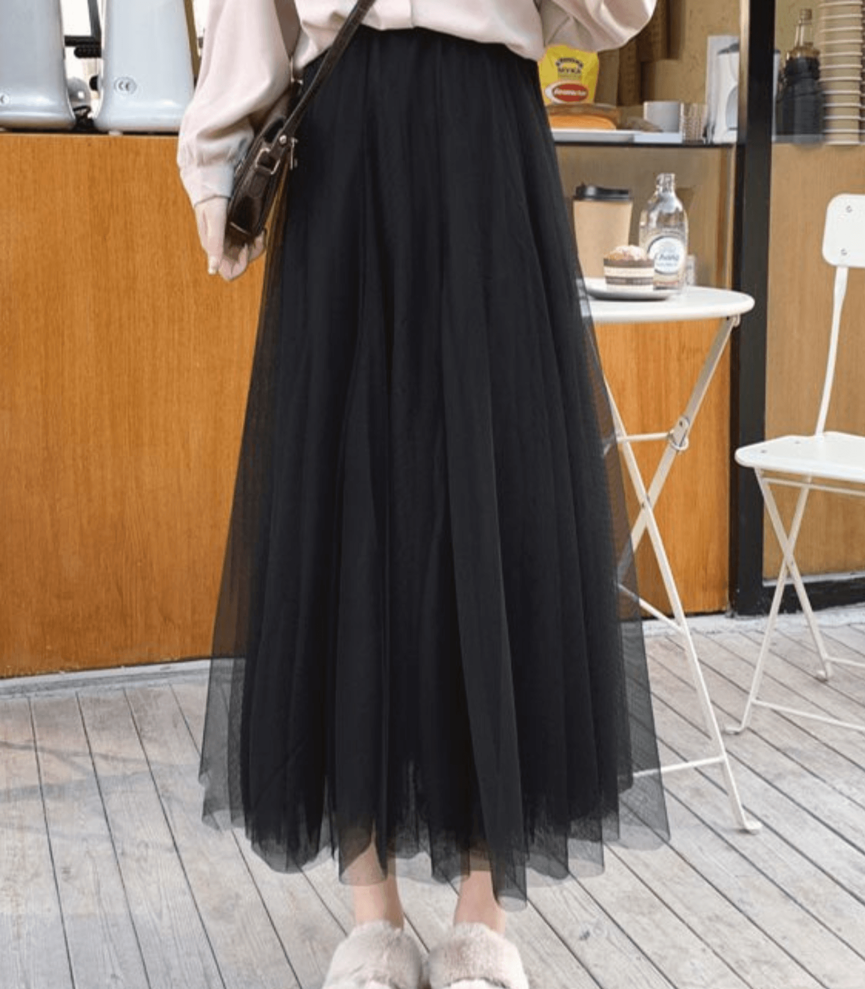 Shandria Falda de Tul para Mujer – Falda Midi Elegante Romántica Chic