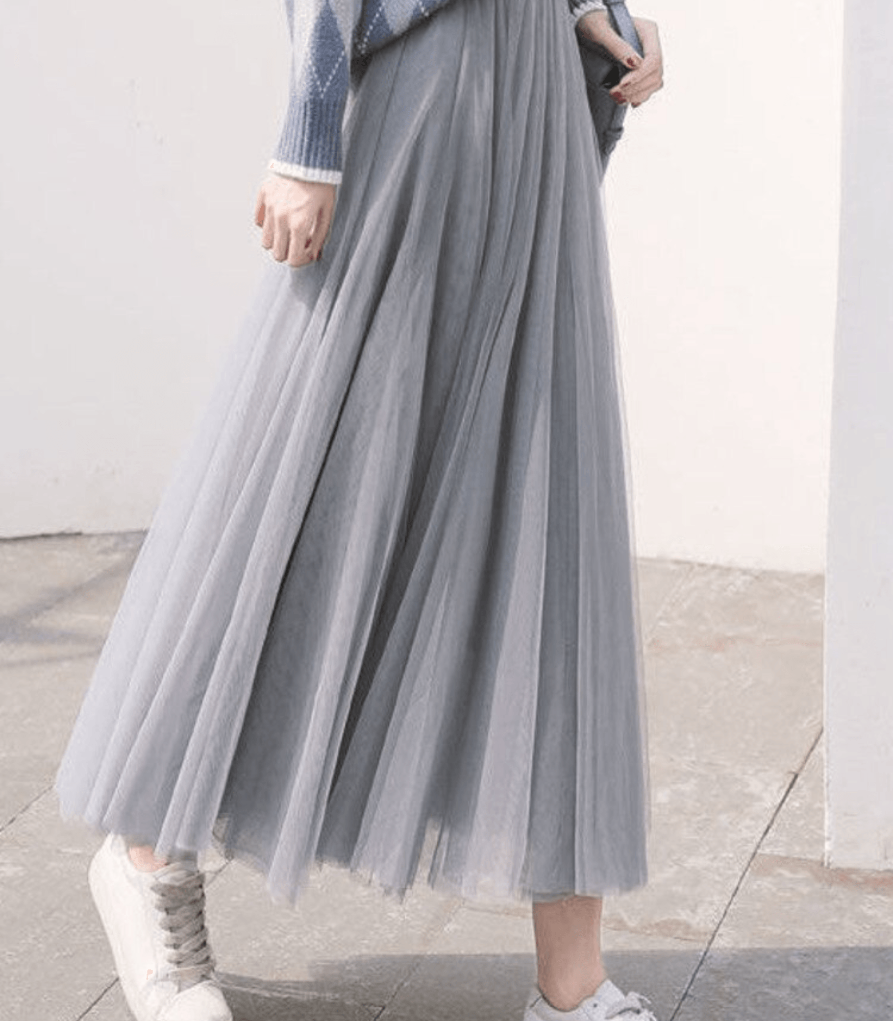 Shandria Falda de Tul para Mujer – Falda Midi Elegante Romántica Chic