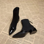 Grace Bottines à talons pour femme – Bottes élégantes en daim avec détails brillants