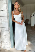 Mika Abito Lungo Elegante da Donna – Abito in Pizzo con Schiena Scoperta Chic