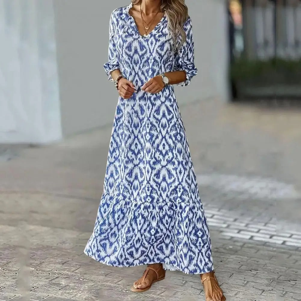 Sarah Robe maxi pour femme – Robe longue élégante et fraîche d’été