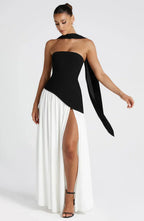 Victoria Vestido de Fiesta para Mujer – Vestido Bustier Elegante con Abertura