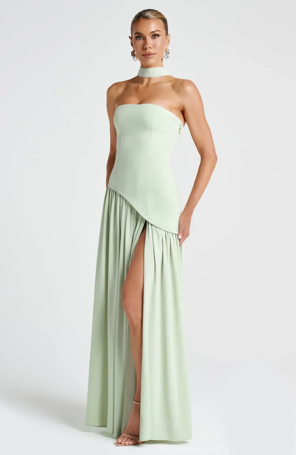 Victoria Vestido de Fiesta para Mujer – Vestido Bustier Elegante con Abertura