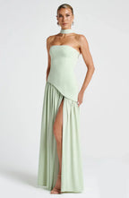 Victoria Vestido de Fiesta para Mujer – Vestido Bustier Elegante con Abertura