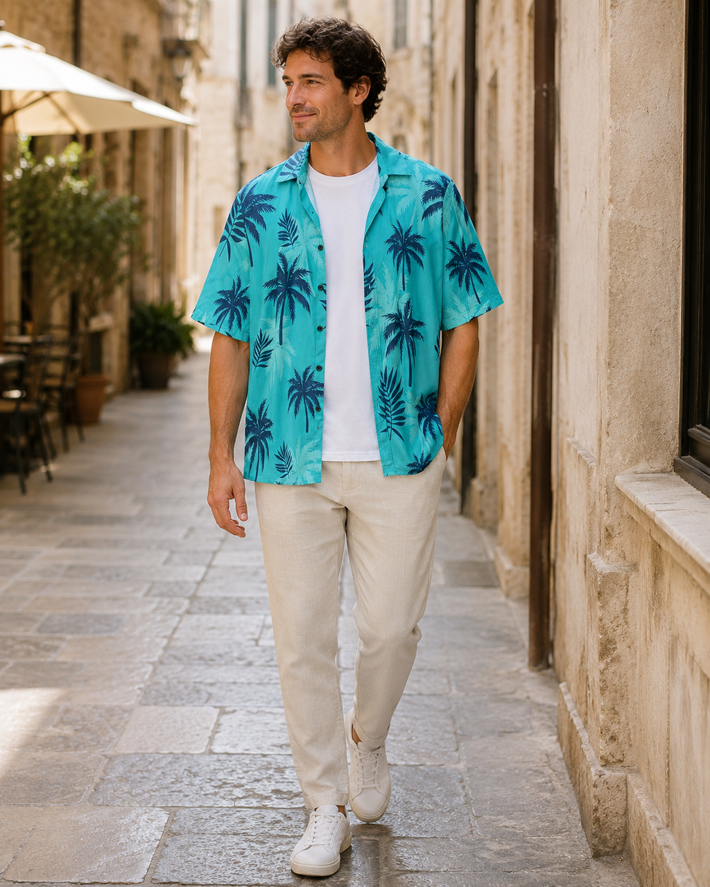 Logan Camisa Hawaiana Hombre – Manga Corta con Estampado Tropical