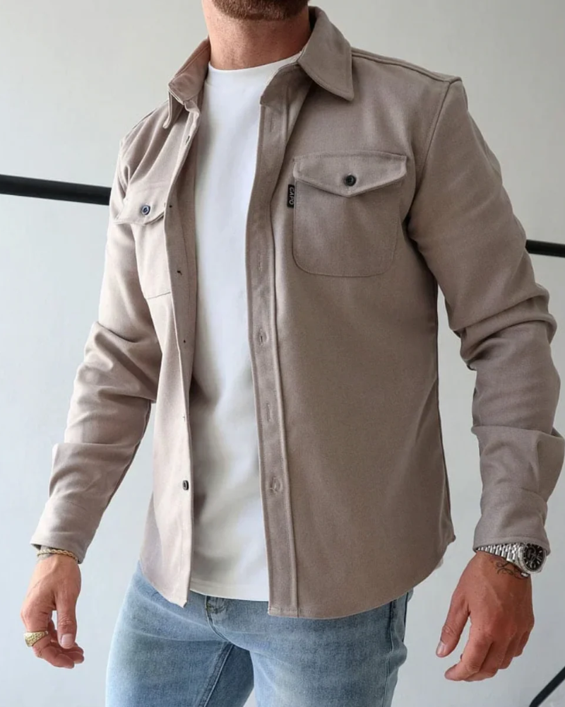Hudson Sobrecamisa Hombre – Chaqueta Ligera con Botones y Bolsillos en el Pecho