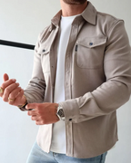 Hudson Sobrecamisa Hombre – Chaqueta Ligera con Botones y Bolsillos en el Pecho