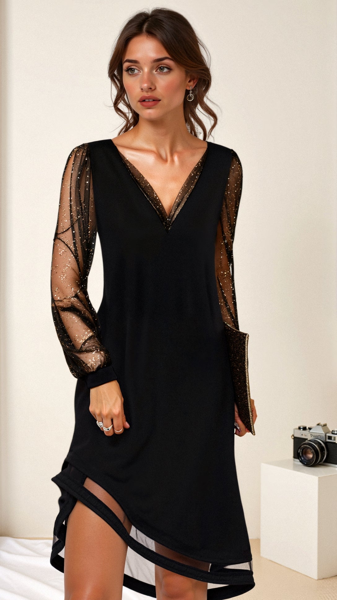 Lia Vestido de Fiesta para Mujer – Vestido Largo Brillante Elegante y Glamour