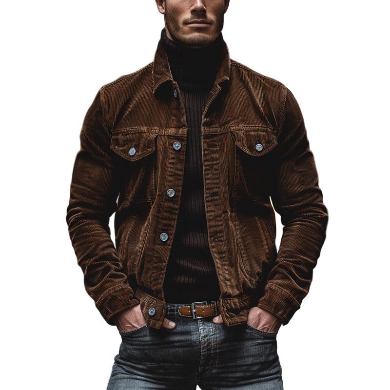 Bryn Chaqueta de Pana para Hombre – Chaqueta Workwear Retro Casual Chic
