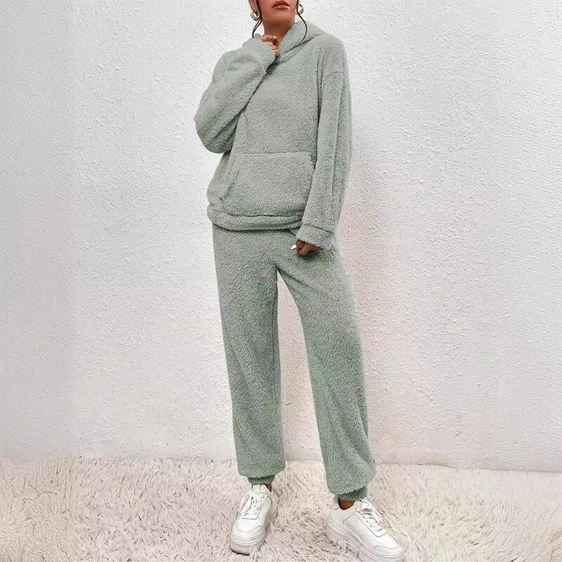 Sloane ensemble polaire pour femme – ensemble confortable hiver sweat à capuche lounge chic