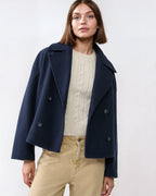 Aurélie Veste en Laine pour Femme – Manteau Court Croisé Élégant pour l’Hiver