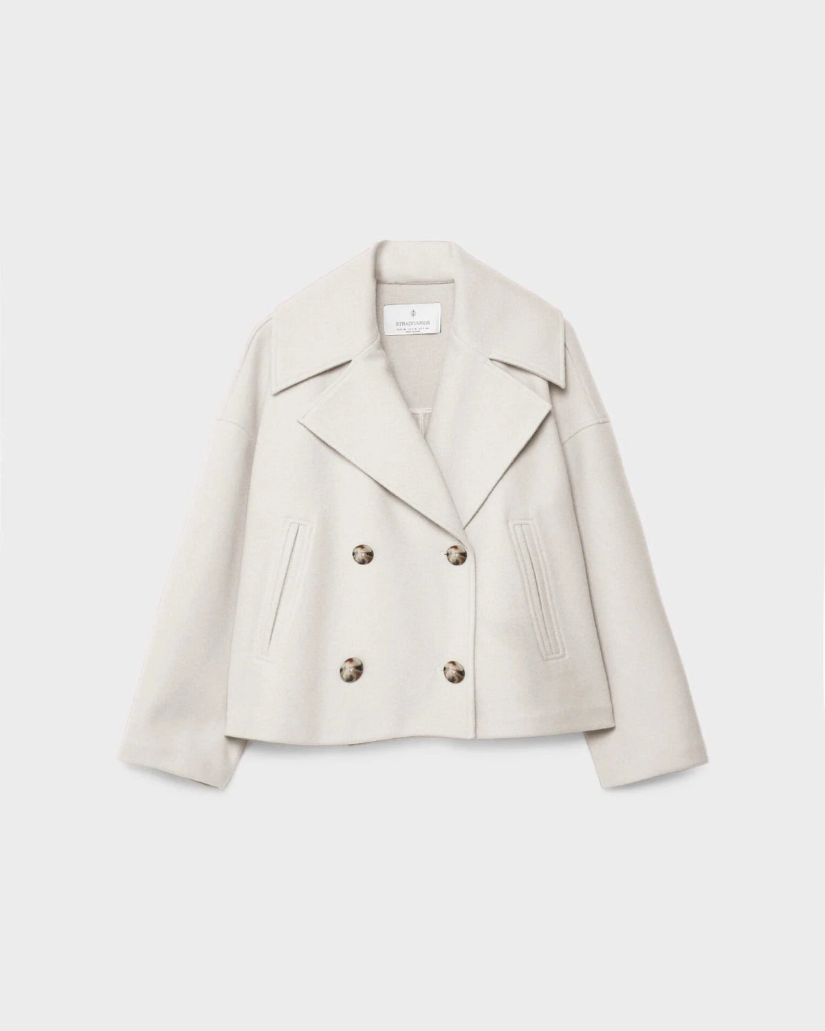 Aurélie Chaqueta de Lana para Mujer – Abrigo Corto Cruzado Elegante para Invierno
