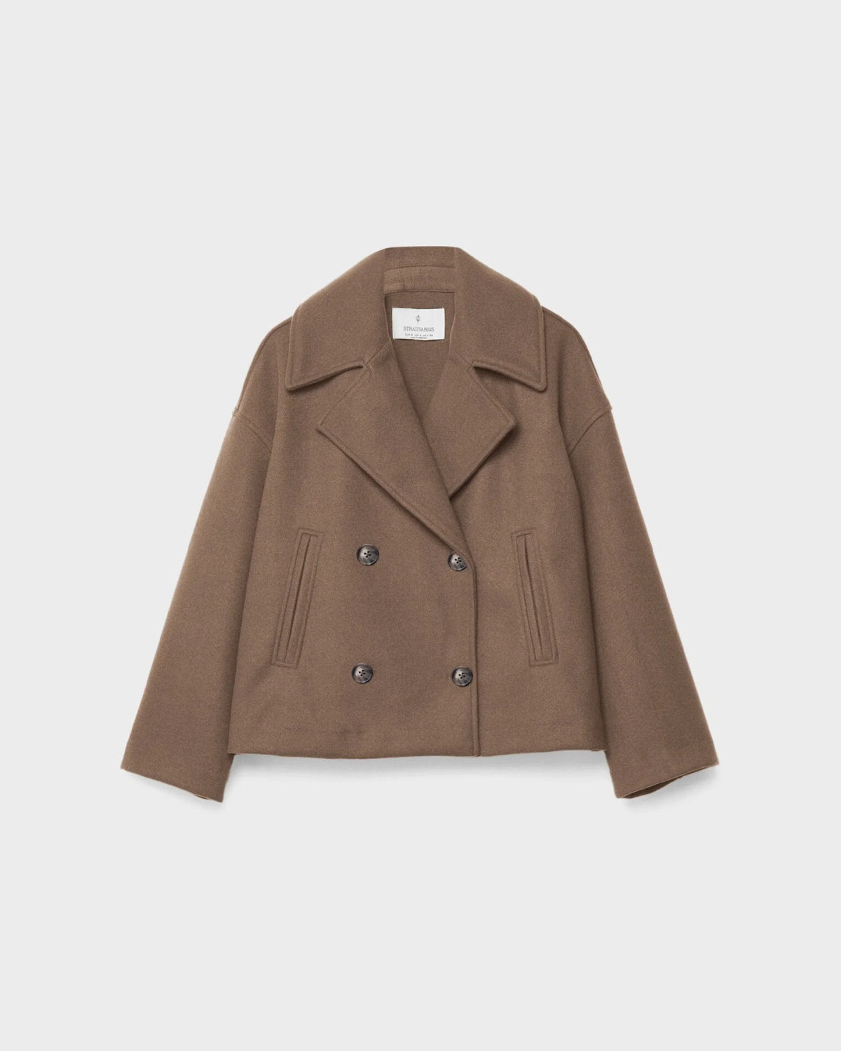 Aurélie Chaqueta de Lana para Mujer – Abrigo Corto Cruzado Elegante para Invierno