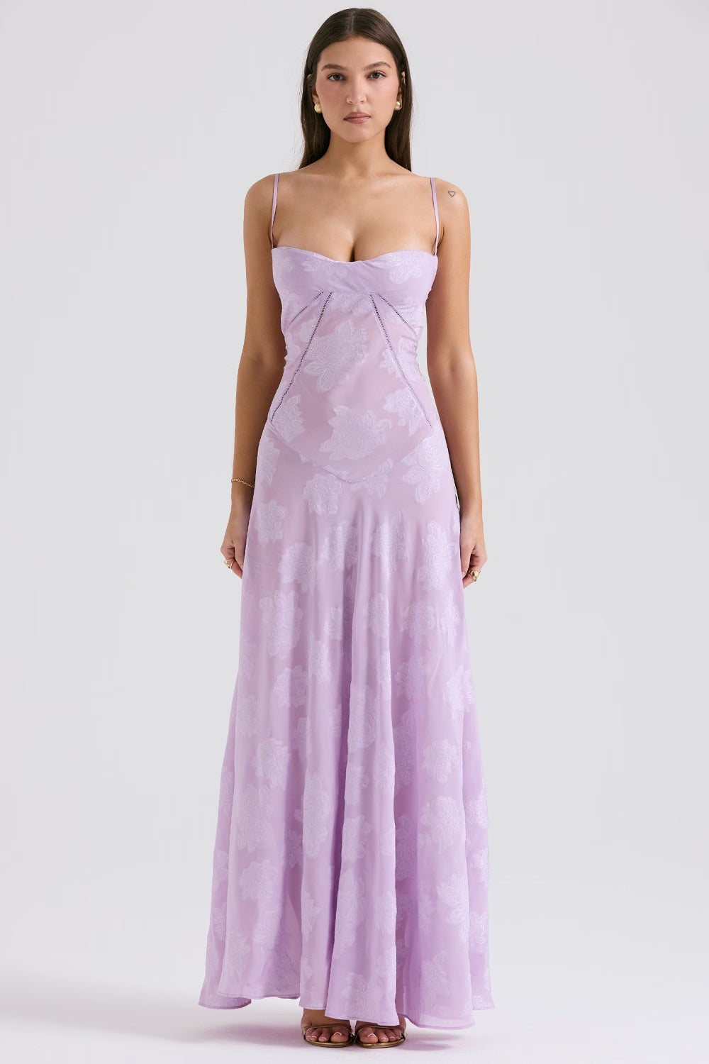 Kandace Vestido Largo Elegante para Mujer – Vestido Encaje Brillante Gala