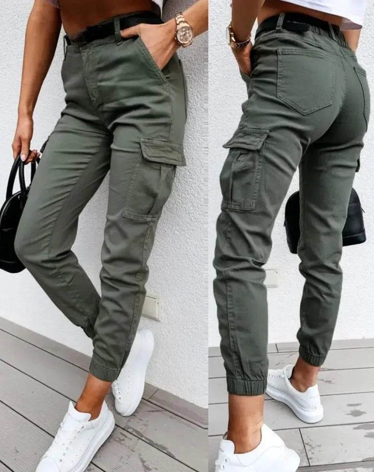 Jordyn Pantalón Cargo para Mujer – Pantalón Talle Alto Casual Urbano Chic