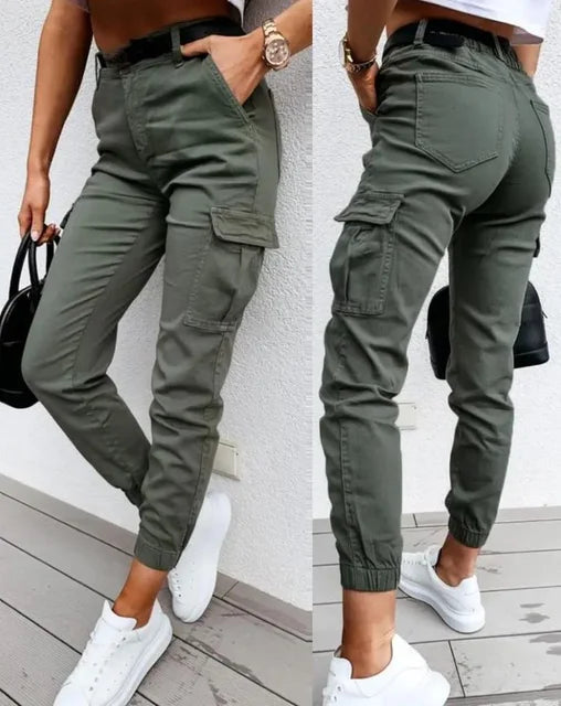 Jordyn Pantaloni Cargo da Donna – Pantaloni Vita Alta Casual Urbano Chic