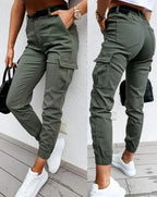 Jordyn Pantaloni Cargo da Donna – Pantaloni Vita Alta Casual Urbano Chic