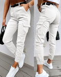 Jordyn Pantaloni Cargo da Donna – Pantaloni Vita Alta Casual Urbano Chic
