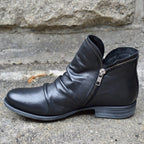 Valentina Bottines en cuir pour femme – Bottines élégantes avec fermeture éclair chic