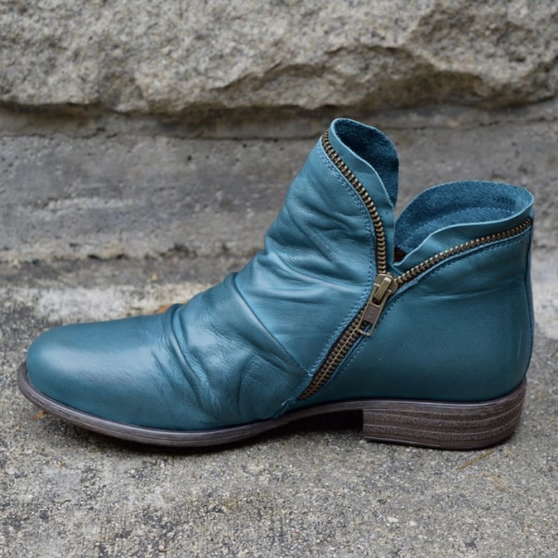 Valentina Botas de Cuero para Mujer – Botines Elegantes con Cremallera Chic
