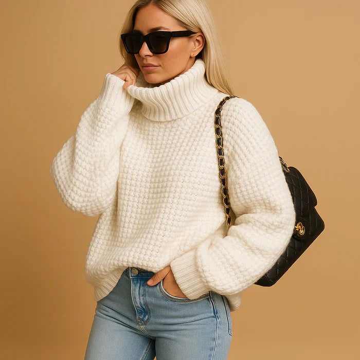 Hyacinth Jersey de Cuello Alto para Mujer – Suéter Elegante Invierno Chic