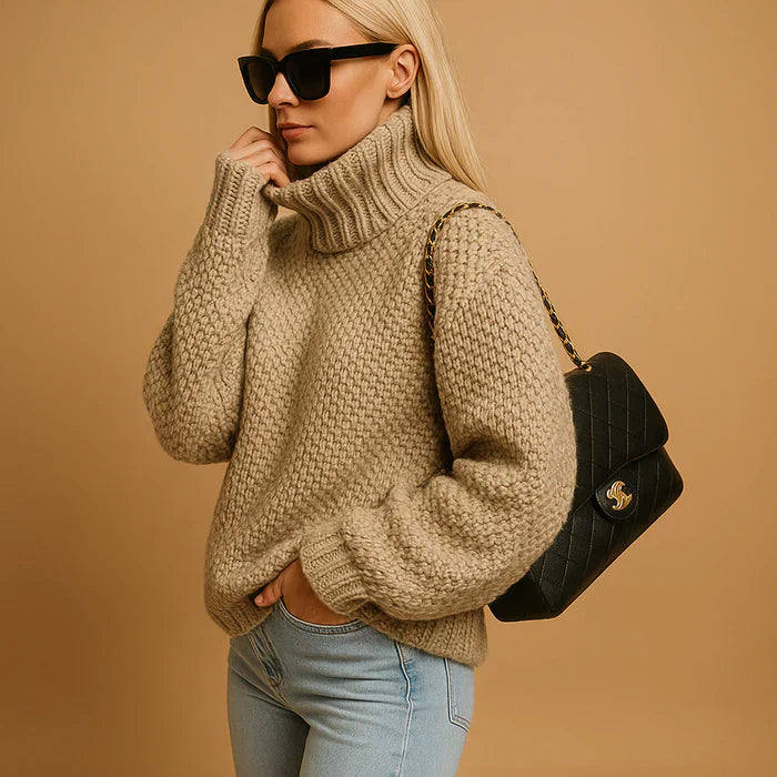 Hyacinth Jersey de Cuello Alto para Mujer – Suéter Elegante Invierno Chic