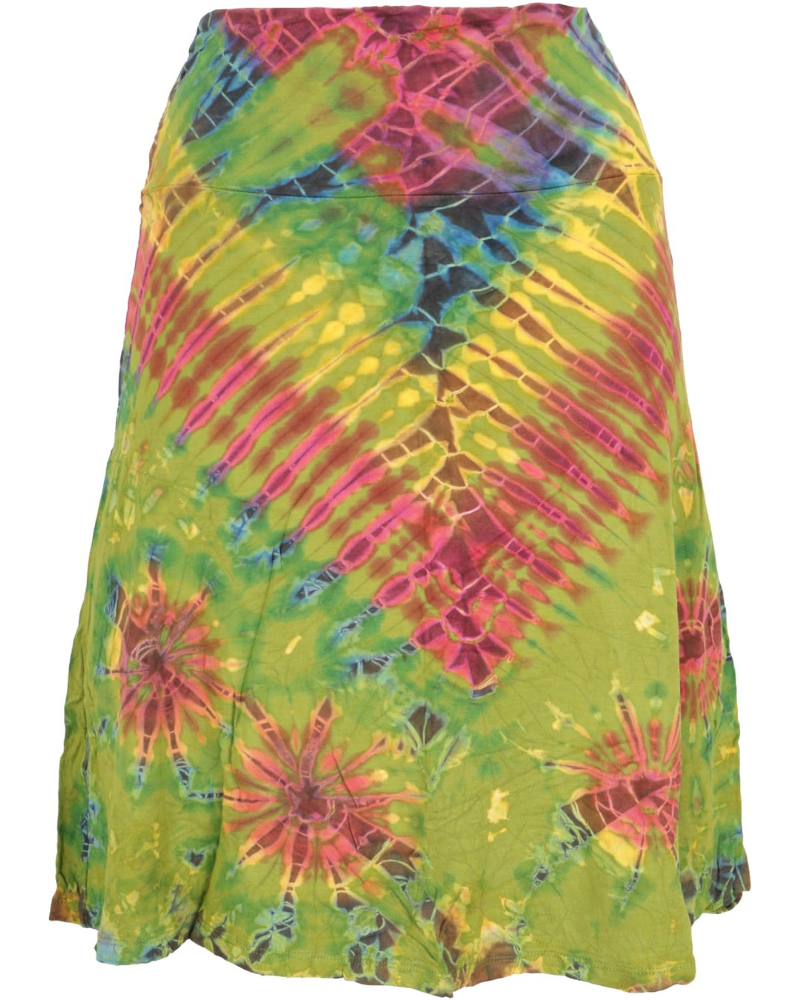 Ivy Falda 2-en-1 Mujer – Tie Dye Boho, Cintura Elástica y Silueta Midi Versátil