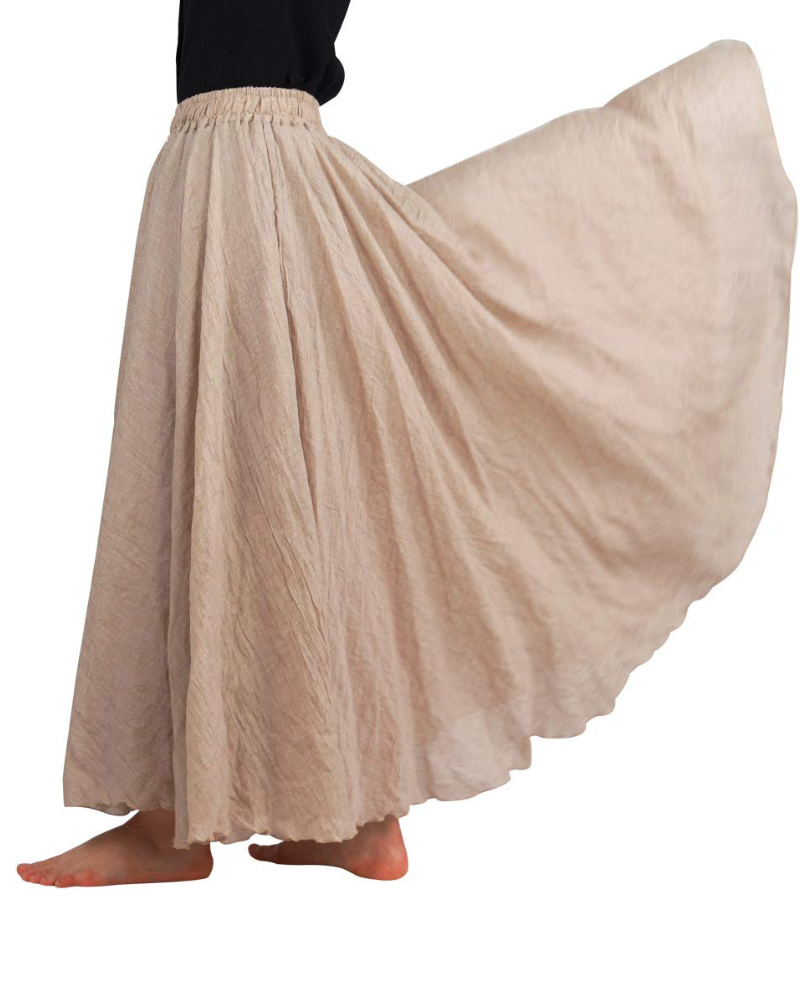 Nora Falda Maxi Mujer – Boho Retro, Doble Capa y Cintura Elástica para Verano
