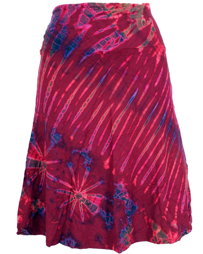 Ivy Falda 2-en-1 Mujer – Tie Dye Boho, Cintura Elástica y Silueta Midi Versátil
