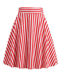 Vivienne Falda Swing Mujer – Falda Vintage A-Line Rayas con Cintura Alta y Cierre Oculto