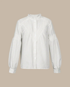 Madison Blusa Casual Mujer – Manga Larga, Volantes y Tejido Texturizado