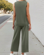 Sophia Conjunto de Verano para Mujer – Conjunto de 2 Piezas con Escote en V, Cómodo y Casual