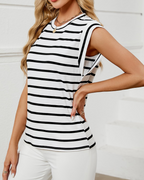 Lena Top Mujer – Manga Casquillo, Cuello Redondo y Corte Holgado Casual